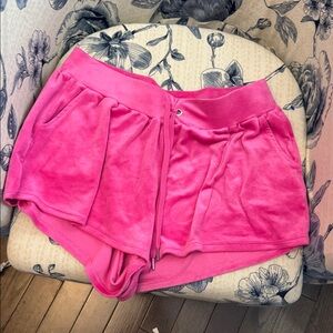Divided Bright Pink Velour Lounge Shorts